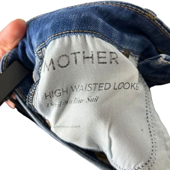 Mother High Waisted Looker Devil in a Blue Suit Straight Leg Jeans Size 25 - Picture 7 of 8